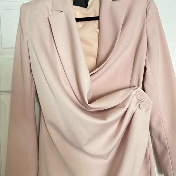 Pinko Pink Tan Asymmetrical Wrap Dress - Picture 4 of 5